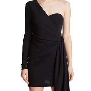 Halston Ashlynn Jersey Asymmetric Minidress